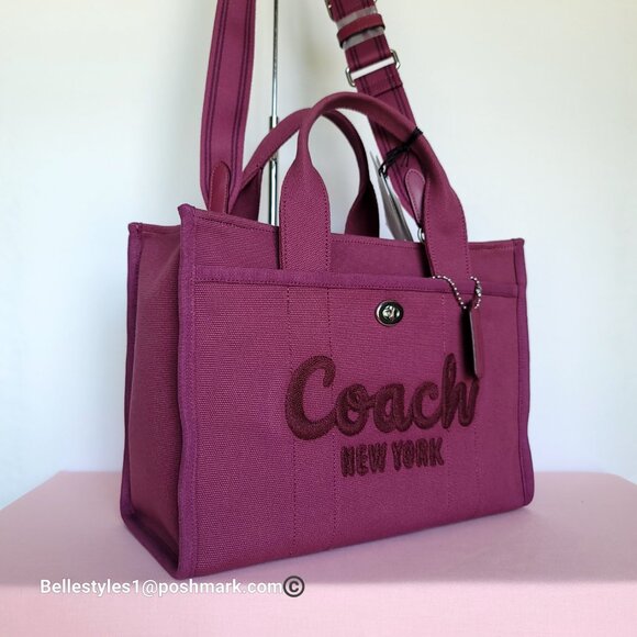 COACH Cargo Canvas Tote Bag with Webbing Strap- MEDIUM Size -Pink Color ⭐ - Picture 4 of 16